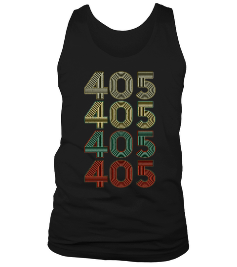 Retro America State Flag Area Code Oklahoma Tank Top Unisex