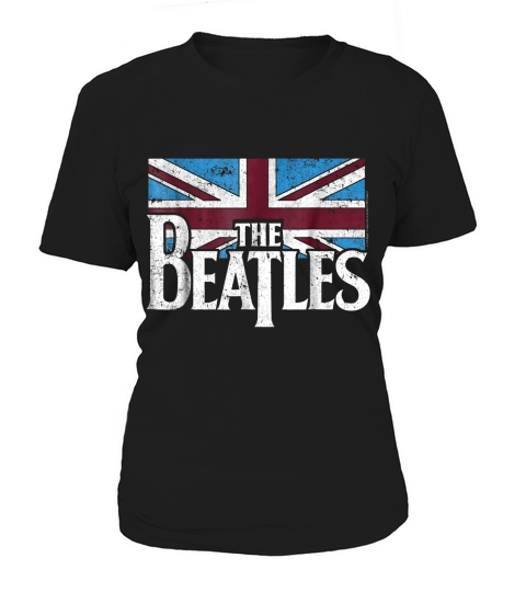 The Beatles British Flag Red,white, and Blue Women's T-Shirt
