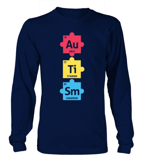 Periodic Table Colorful Puzzle Autism Awareness Long sleeved Unisex