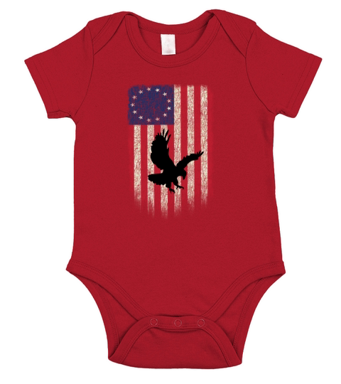 Betsy Ross Flag Eagle Independence Day Of American shirt Short Sleeve Baby One-Piece