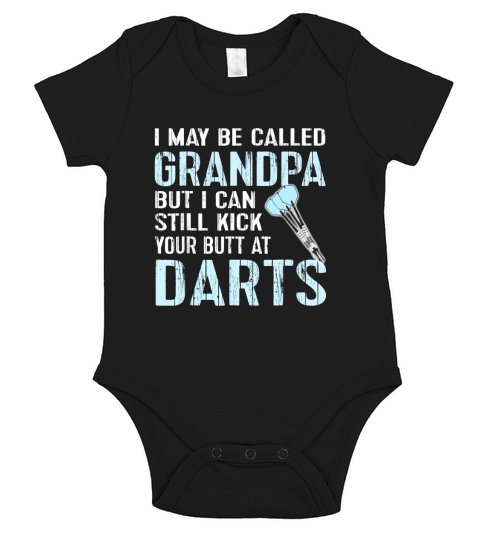Funny Dart Grandpa Dart Team League Darts Short Sleeve Baby One-Piece