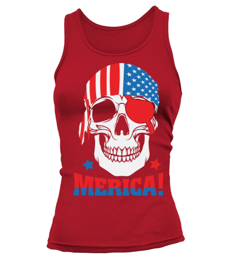 Pirate 4th of July Skull Tank top Woman