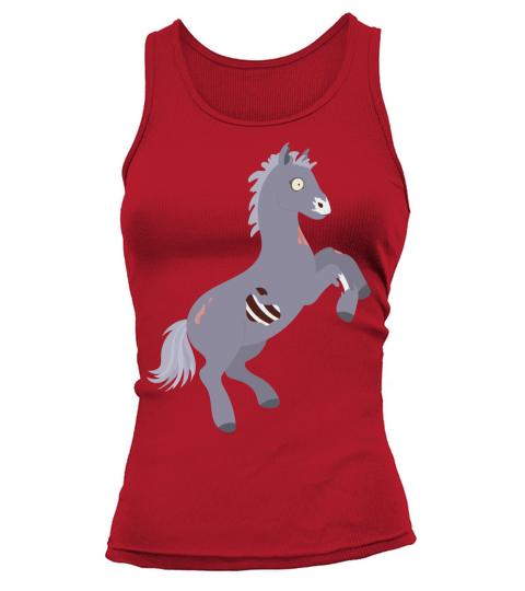 Zombie Horse Cartoon Funny Halloween Zombie Tank top Woman