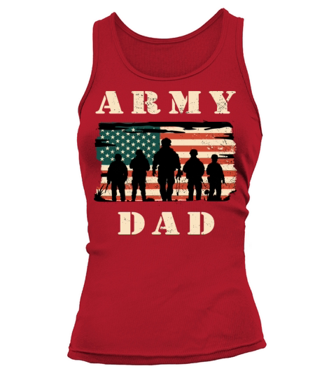 Army dad with USA flag Tank top Woman