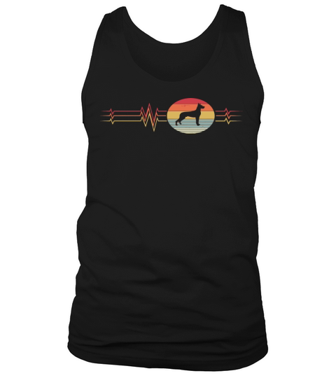 Retro Heartbeat Great Dane Dog Lifeline Vintage An Tank Top Unisex