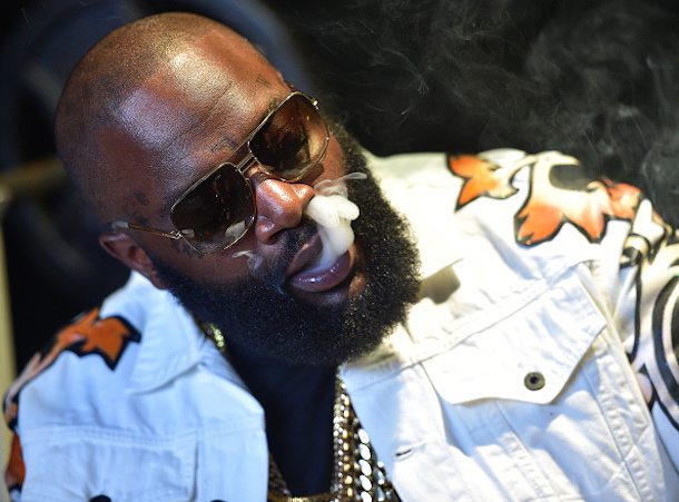 ATLANTA, GA - MAY 26:  Rick Ross On Set on "Neighborhood Drug Dealer"Video Shoot at Local Studio Sound Stage on May 26, 2015 in Atlanta, Georgia.  (Photo by Prince Williams/WireImage)