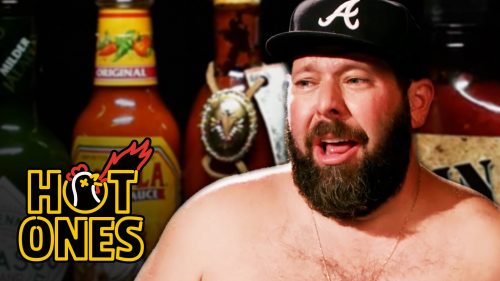 Bert-Kreischer-Sweats-Profusely-Eating-Spicy-Wings-Hot-Ones