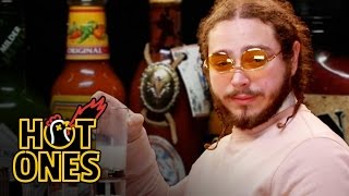 Post-Malone-Sauces-on-Everyone-While-Eating-Spicy-Wings-Hot-Ones