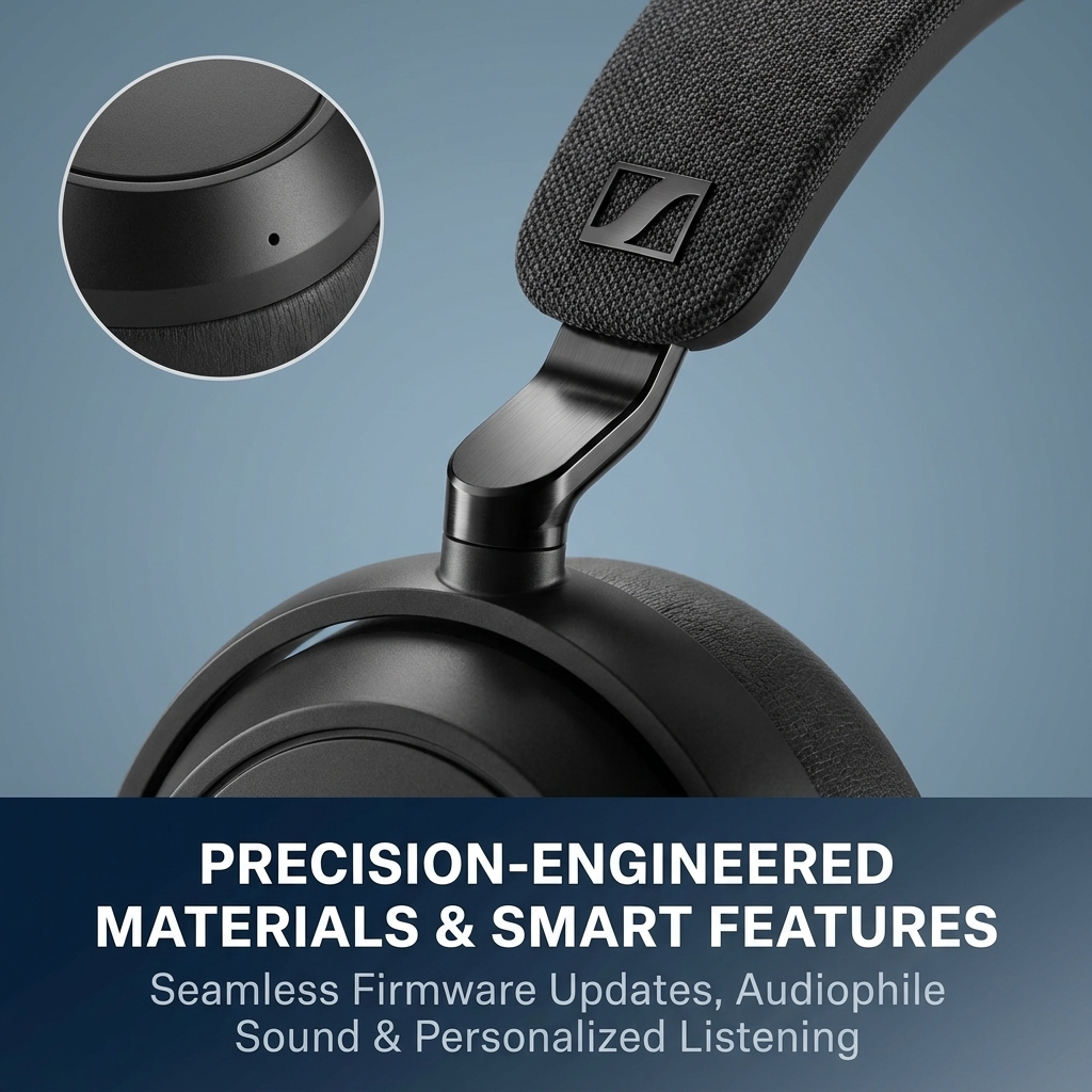 Sennheiser Momentum 4 Wireless Noise Cancelling Headphones - Bluetooth Headset for Crystal-Clear Calls with Adaptive Noise Cancellation, Over-Ear Headphones, 60h Battery Life, Folding Design, Black - Image 25