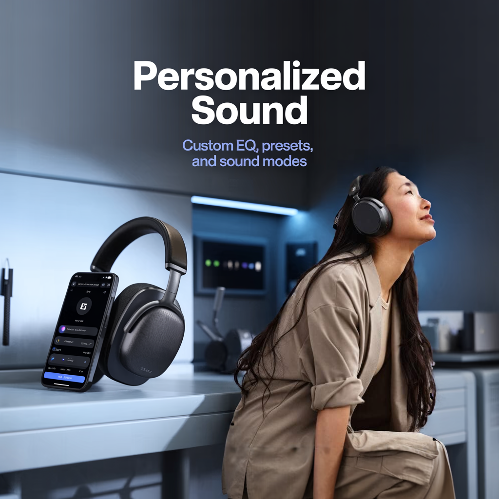 Sennheiser Momentum 4 Wireless Noise Cancelling Headphones - Bluetooth Headset for Crystal-Clear Calls with Adaptive Noise Cancellation, Over-Ear Headphones, 60h Battery Life, Folding Design, Black - Image 19