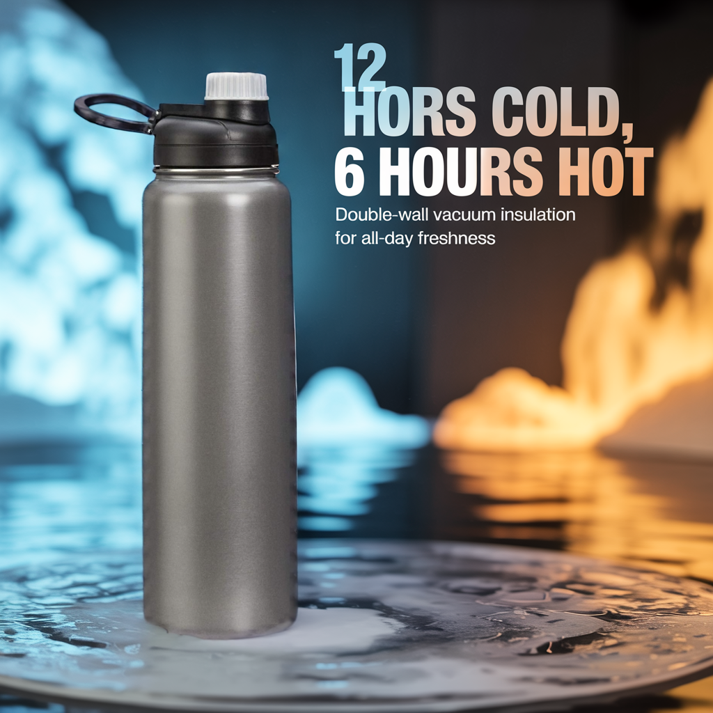 Amazon Basics Large Insulated Stainless Steel Water Bottle, Leakproof Spout Lid, BPA-Free, Vacuum Insulated, Keeps Drinks Cold, Portable, 30.1 ounces, Gray - Image 9