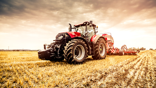 Tractor in Harvest Field