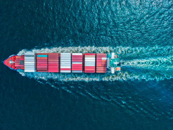 Container Ship At Sea