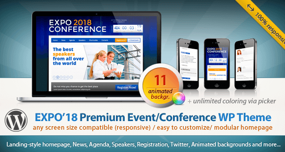 Expo18 – Responsive Event Conference WordPress Theme 1.2.4