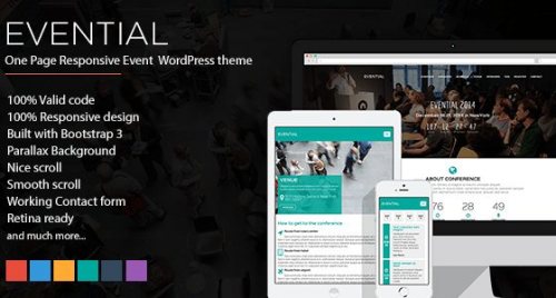 Evential – One Page Responsive Event WordPress Theme 1.4.1