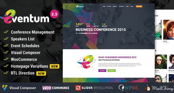 Eventum – Conference & Event WordPress Theme 2.9