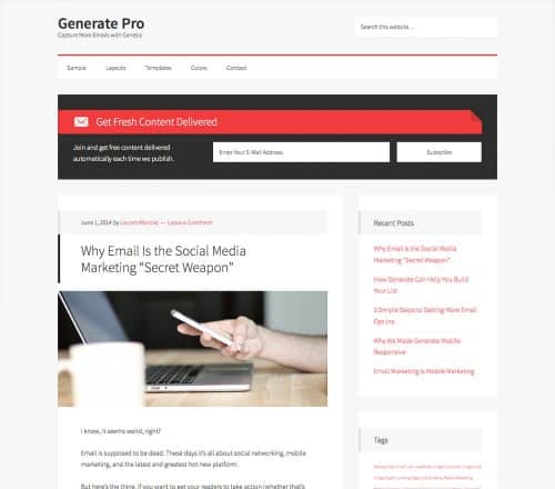 StudioPress Generate Pro Genesis WordPress Theme 2.1.1