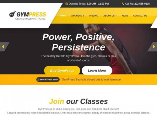 GymPress WordPress Theme 1.3.1