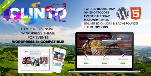 Clinto – HTML5 Responsive WordPress Theme for Events 1.0