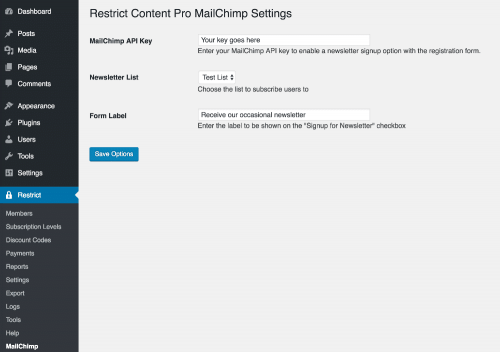 Restrict Content Pro – MailChimp Pro 1.5.2