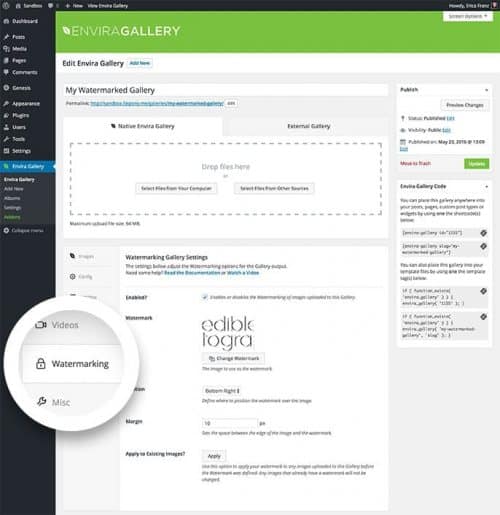 Envira Gallery Watermarking Addon 1.4.3