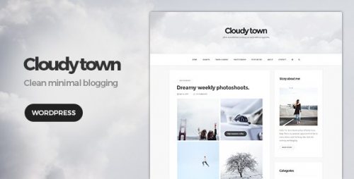 Cloudy Town Clean Minimal Blog WordPress Theme