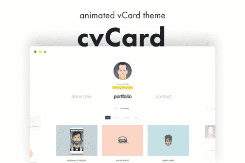 cvCard Animated vCard Resume WordPress Theme