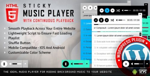 Sticky HTML5 Music Player WordPress Plugin 3.1.3