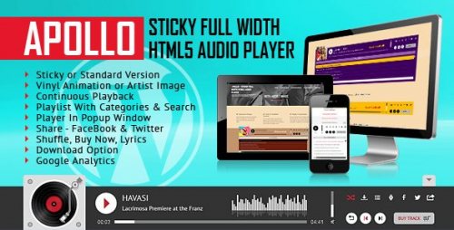 Apollo Sticky Full Width HTML5 Audio Player 3.6