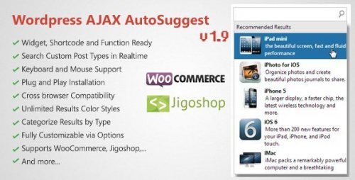 WordPress AJAX Search And AutoSuggest Plugin 1.9.9