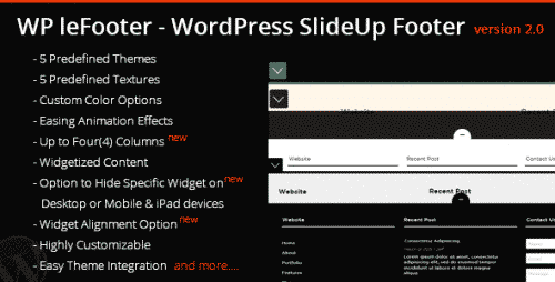WP leFooter WordPress SlideUp Footer Plugin 2.1