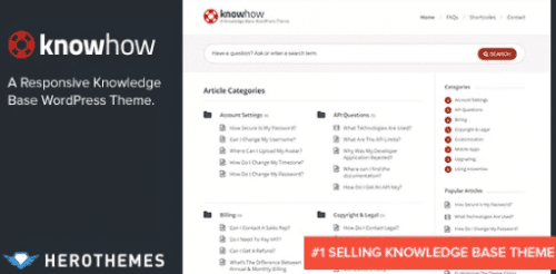 KnowHow – A Knowledge Base WordPress Theme 1.1.16