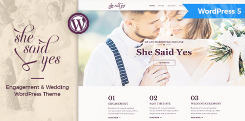 SheSaidYes – Engagement & Wedding WordPress Theme 1.3