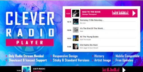CLEVER – HTML5 Radio Player With History WP Plugin 2.4