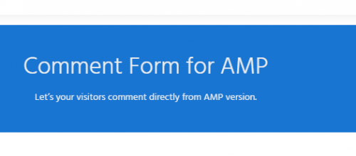 Comment Form for AMP 2.7.15