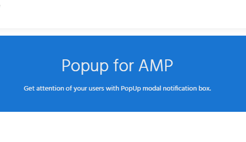 Popup for AMP 1.5.26