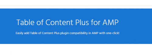 AMP Table of Content Plus for AMP 1.6.8