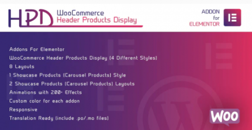WooCommerce Header Products Display for Elementor