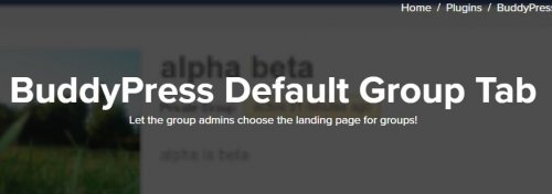 BuddyPress Default Group Tab 1.0.3