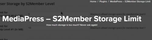 MediaPress – S2Member Storage Limit 1.0.1