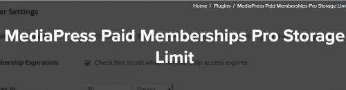 MediaPress Paid Memberships Pro Storage Limit 1.0.0