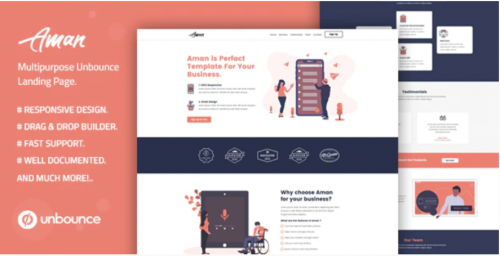 Aman — Multi-Purpose Template with Unbounce Page Builder