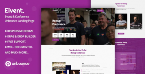 Eivent — Conference & Event Unbounce Landing Page Template