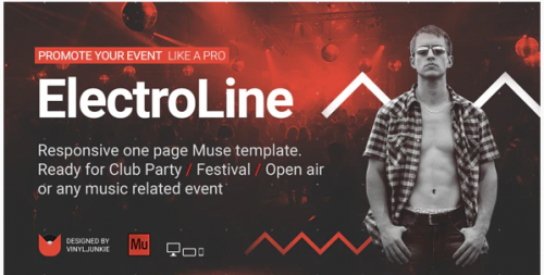 ElectroLine – One Page Event Promo Muse Template