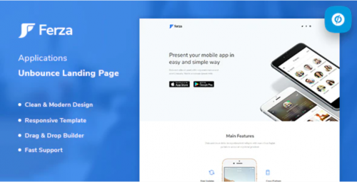 Ferza – Applications Unbounce Landing Page Template