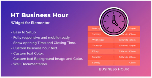 HT Business Hour Widget for Elementor 1.0.3