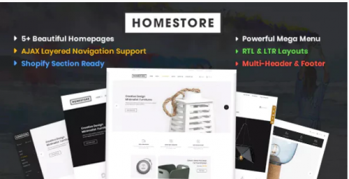 HomeStore – Modern, Minimal & Multipurpose Shopify Theme with Sections