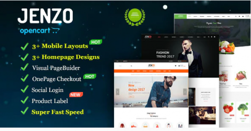 Jenzo – Drag & Drop Multipurpose OpenCart Theme with Mobile-Specific Layouts