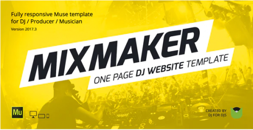 MixMaker – DJ / Producer / Music Band Website Responsive Muse Template