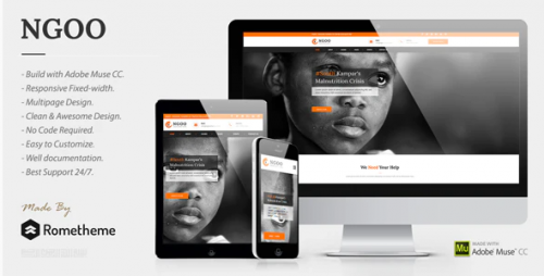 NGOO – Charity, Non-profit, and Fundraising Muse Template
